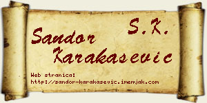 Šandor Karakašević vizit kartica